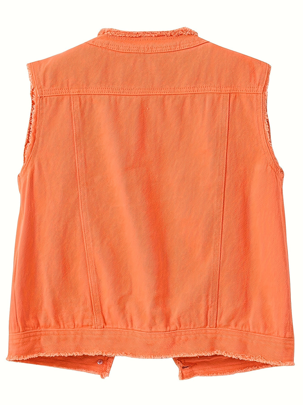 Women's Candy Color Sleeveless Denim Vest Button Jean Waistcoat Collarless Jacket Tassel Design Vest for Women