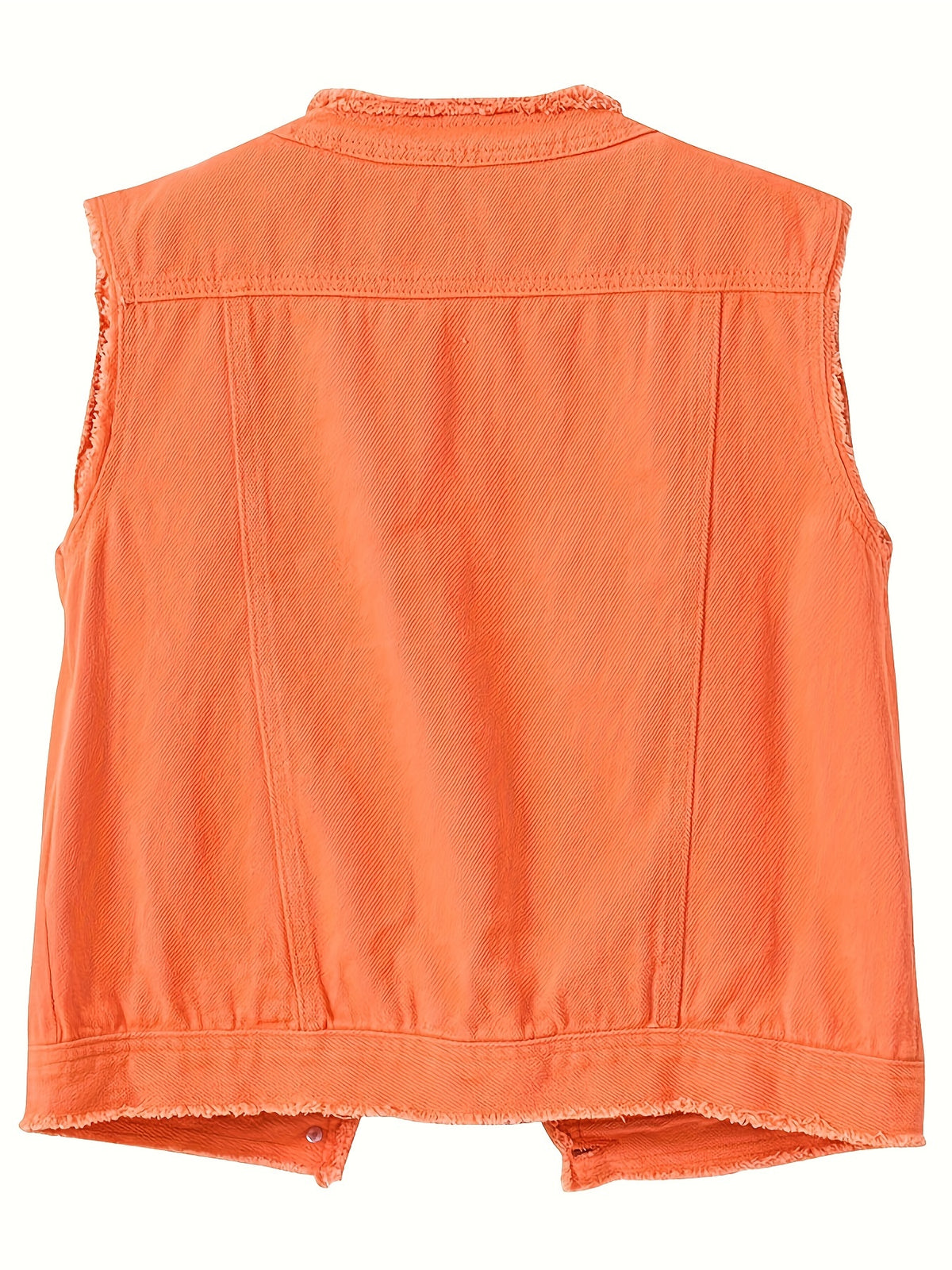 Women's Candy Color Sleeveless Denim Vest Button Jean Waistcoat Collarless Jacket Tassel Design Vest for Women