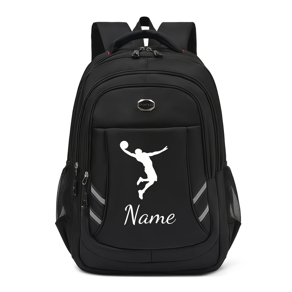 Silhouette of a Football Player Scoring a Goal, Large Capacity Student Backpack with Reflective Strips, Adjustable Shoulder Straps, Multifunctional, Suitable for Travel And School Trips, Ideal for Teenagers