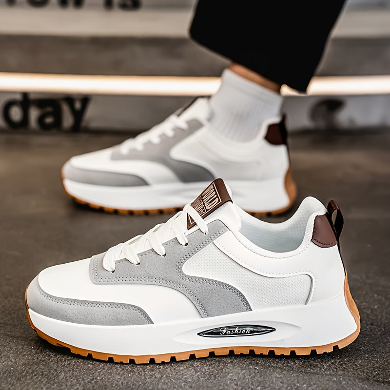 [Sneakers] Men'S Running Shoes - Breathable, Non-Slip Casual Skateboard Shoes, Lace-Up Design, Comfortable And Durable