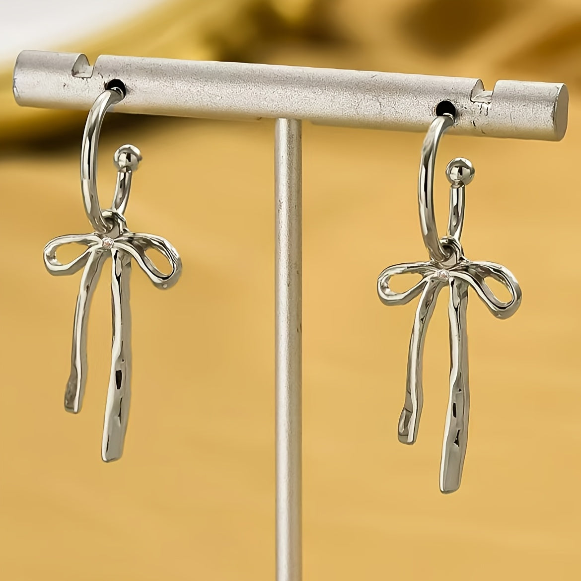 A Pair/three Pairs/set of Minimalist Metal Bow Valentine's Day Design Trendy Earrings